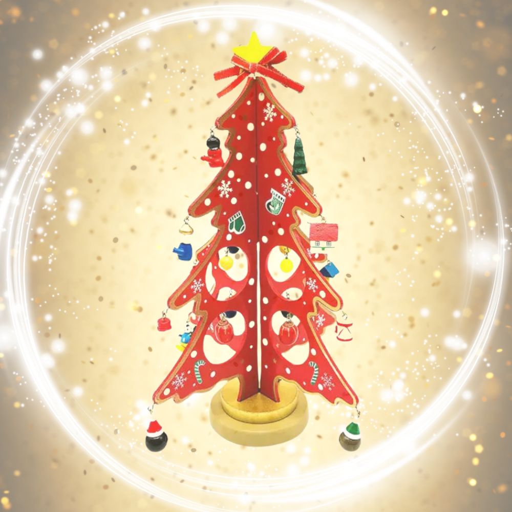 Red 3D DIY Winter Wonderland Tree with 20 Ornaments