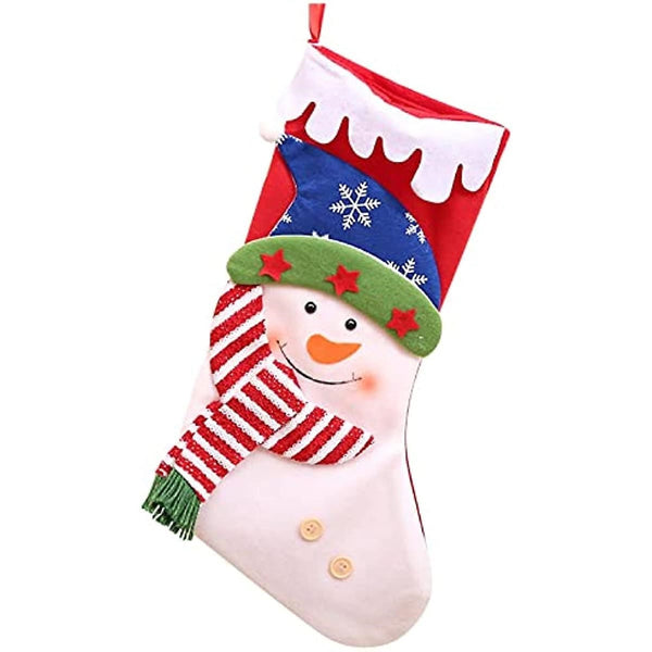 Snowy Scallop And Muffler Stockings- Snowy Snowman