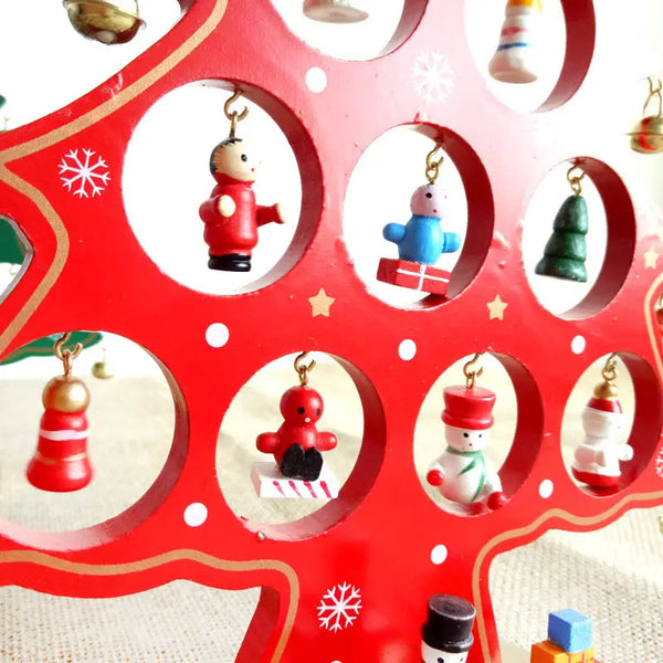 Red DIY Merry Mistletoe Tree with 21 Ornaments