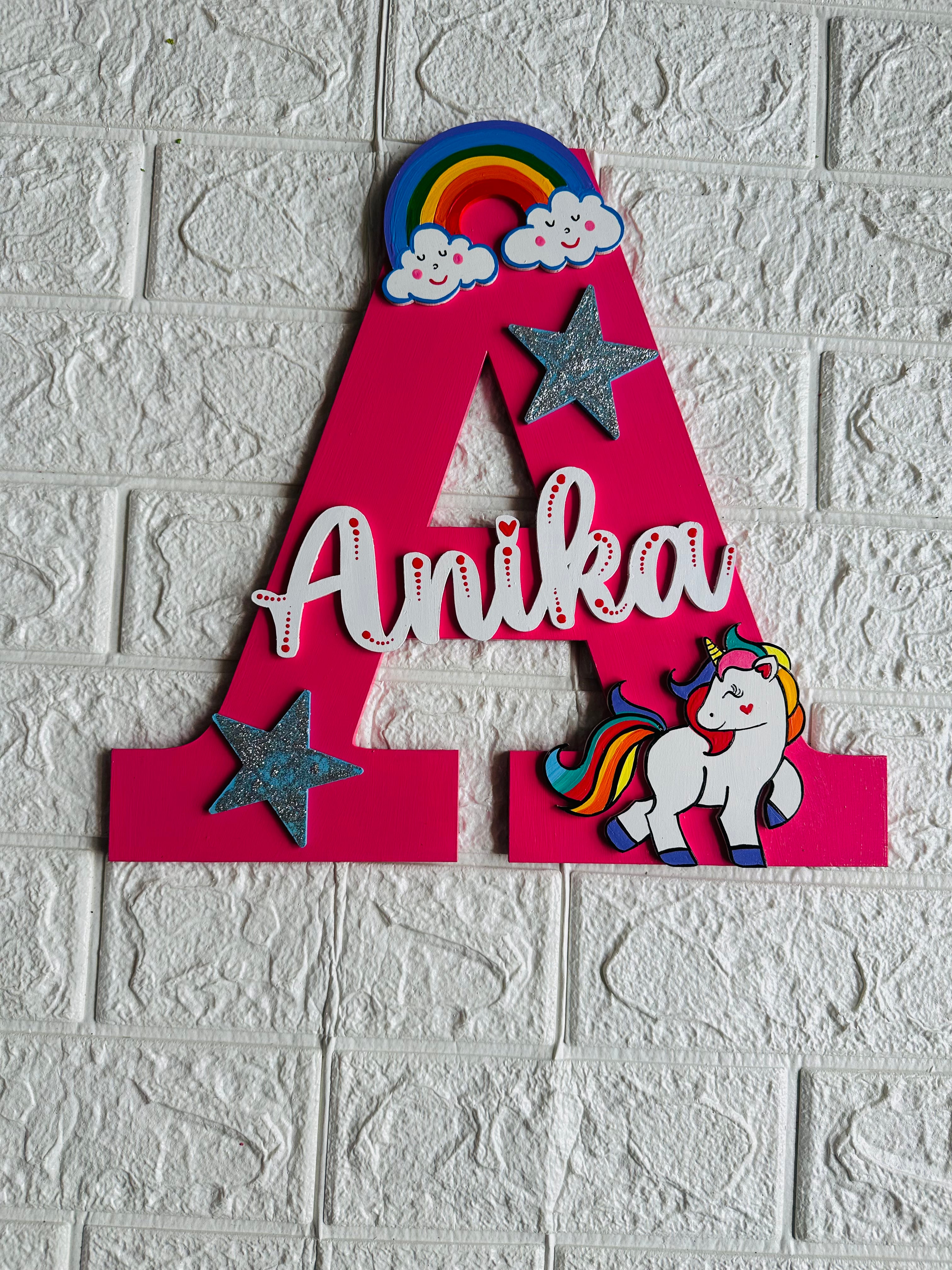 Unicorn Customized Home Decor Name Plate