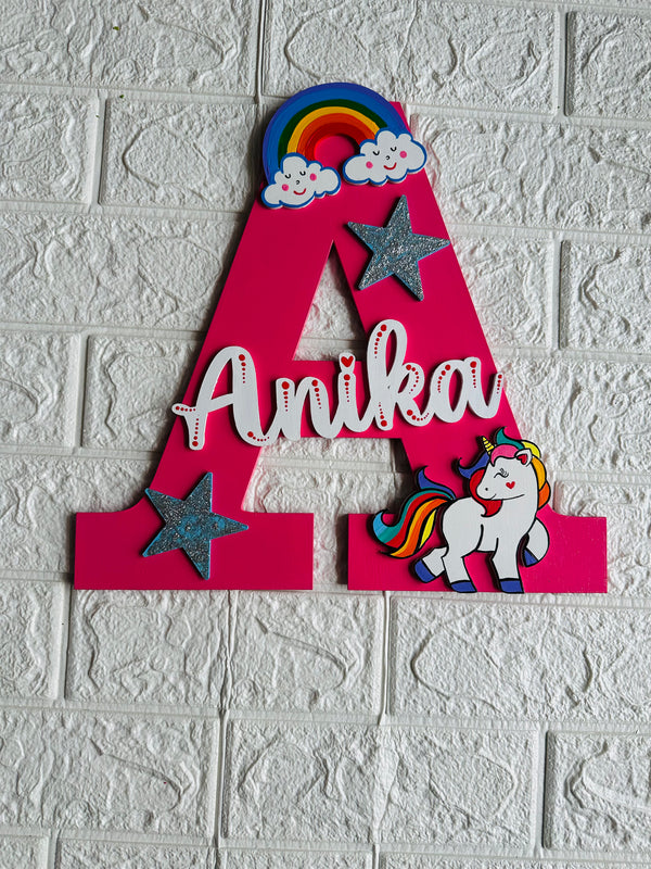 Unicorn Customized Home Decor Name Plate