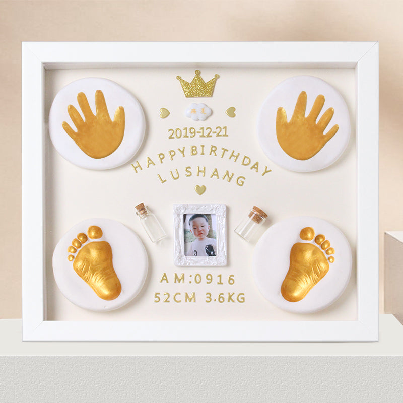 Baby Clay Hand & Foot Print Keepsake Frame-Happy Birthday