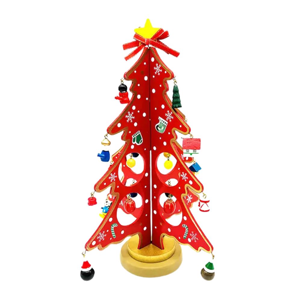 Red 3D DIY Winter Wonderland Tree with 20 Ornaments