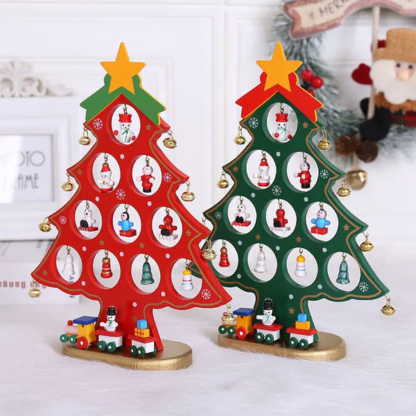 Green DIY Merry Mistletoe Tree with 21 Ornaments