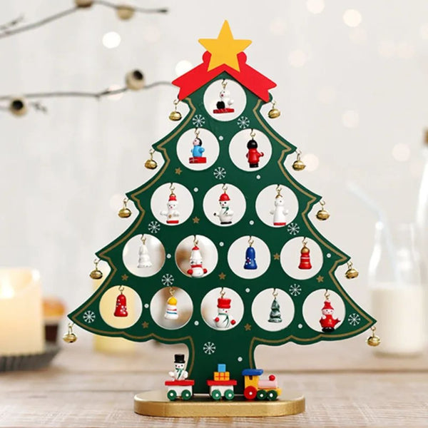 Green DIY Merry Mistletoe Tree with 21 Ornaments