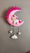 Cute Unicorn on moon  Customized Name Plate Wall Hanging