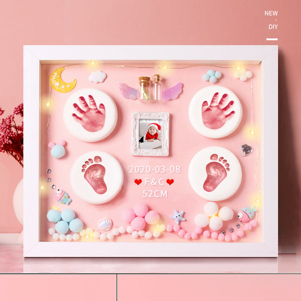 Baby Clay Hand & Foot Print Keepsake Frame-Pink