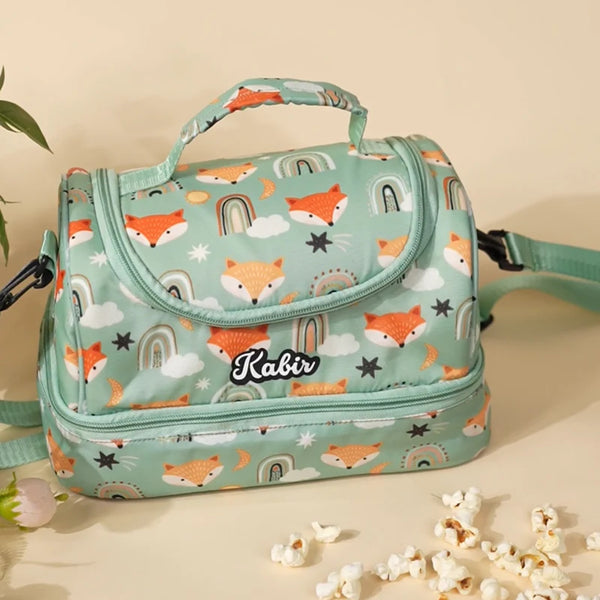 Fox Personalized Kids Lunch Bag