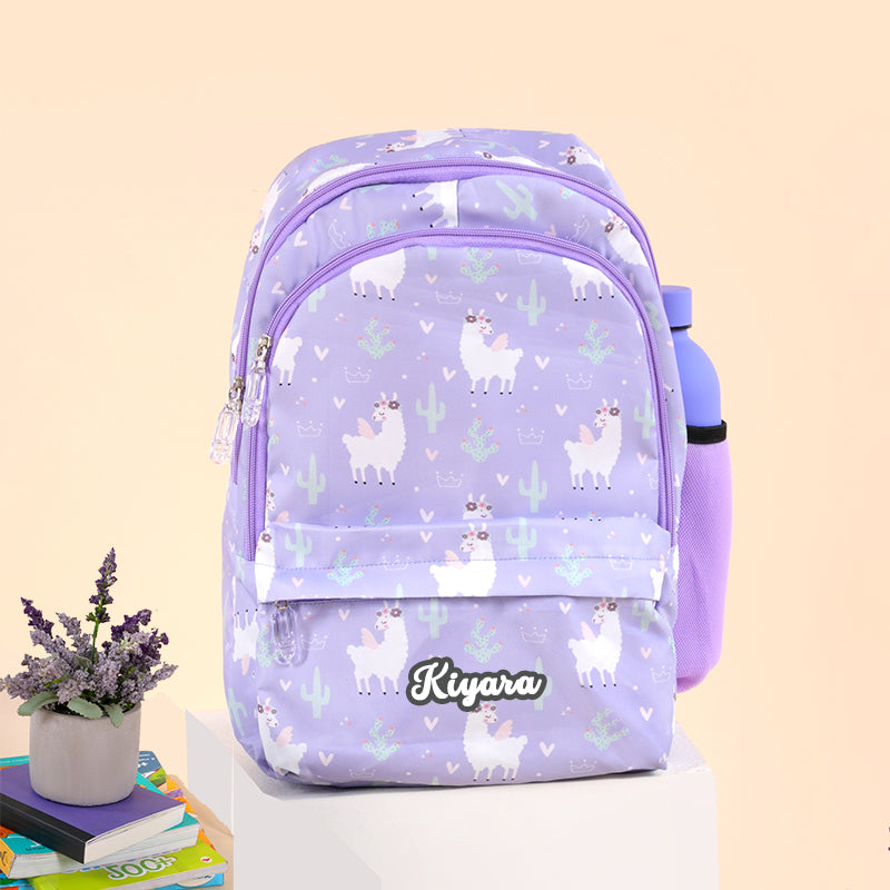 Customized Llama Printed Kids Backpack