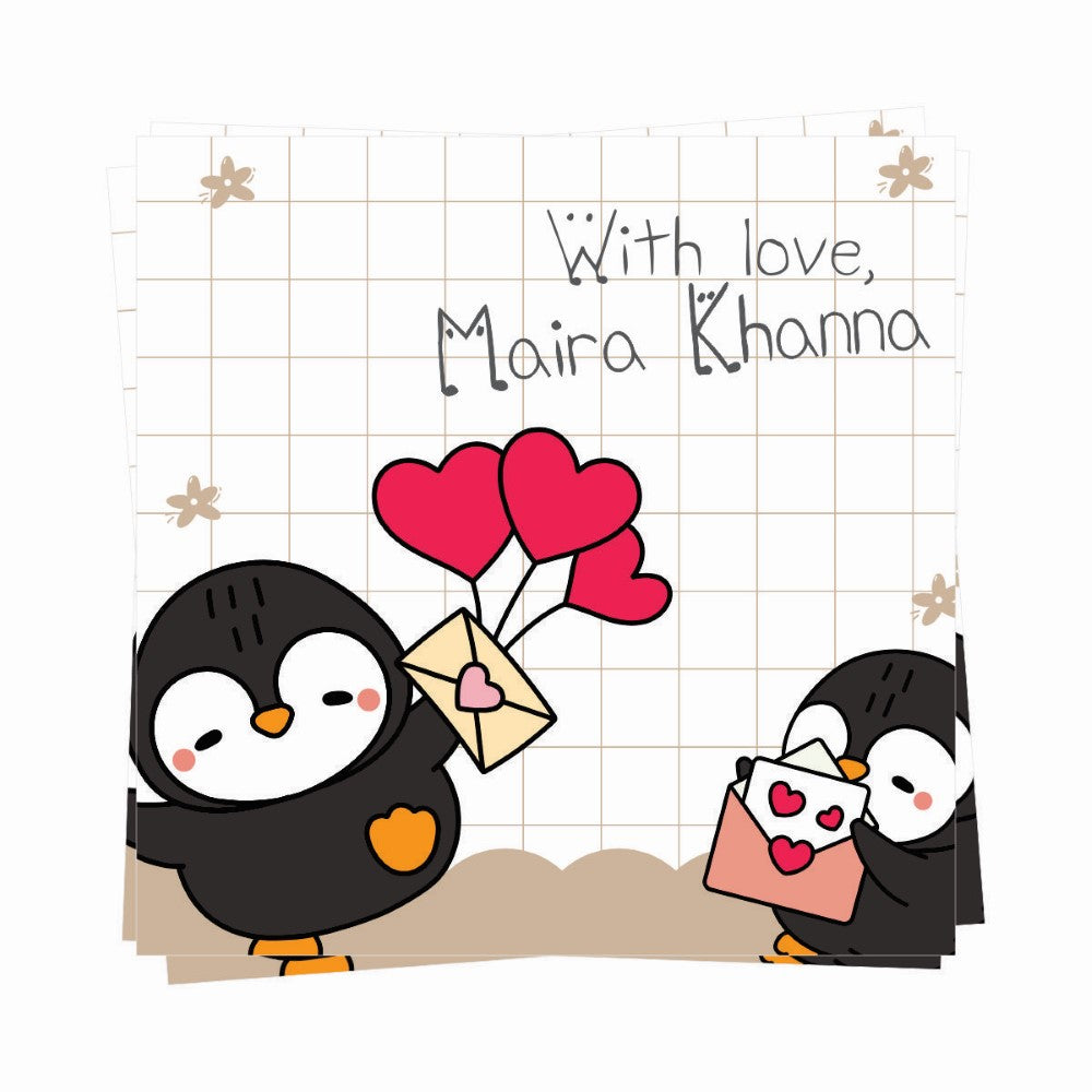 Gift tags Square - Penguin Parade