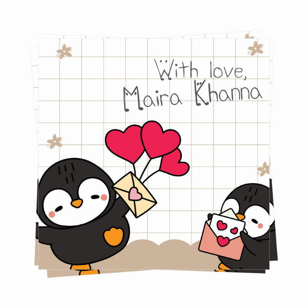 Gift tags Square - Penguin Parade