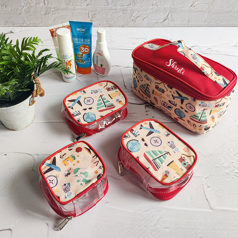 Travel Personalized Kids Toiletry Pouch Combo