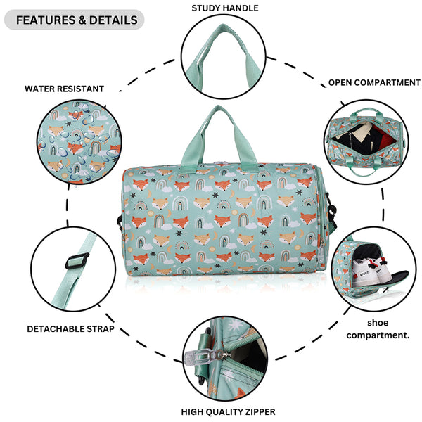 Fox Personalized Kids Duffel Bag
