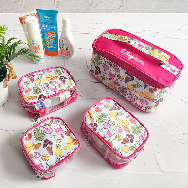 Summer Personalized Kids Toiletry Pouch Combo