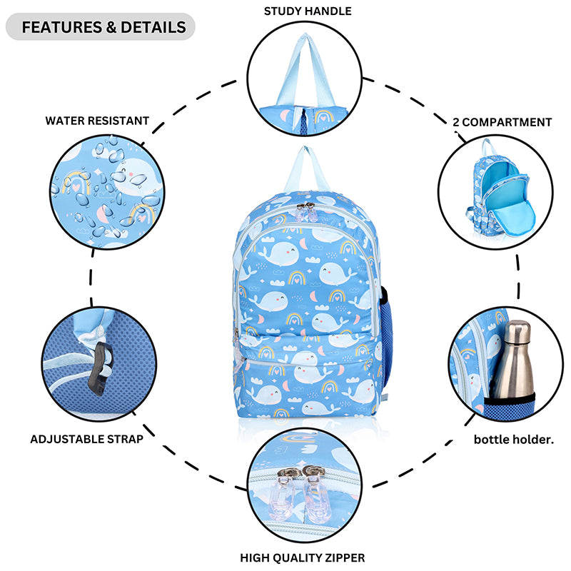 Customized Whale Printed Kids Backpack