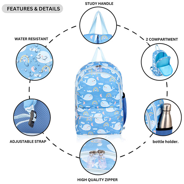 Customized Whale Printed Kids Backpack