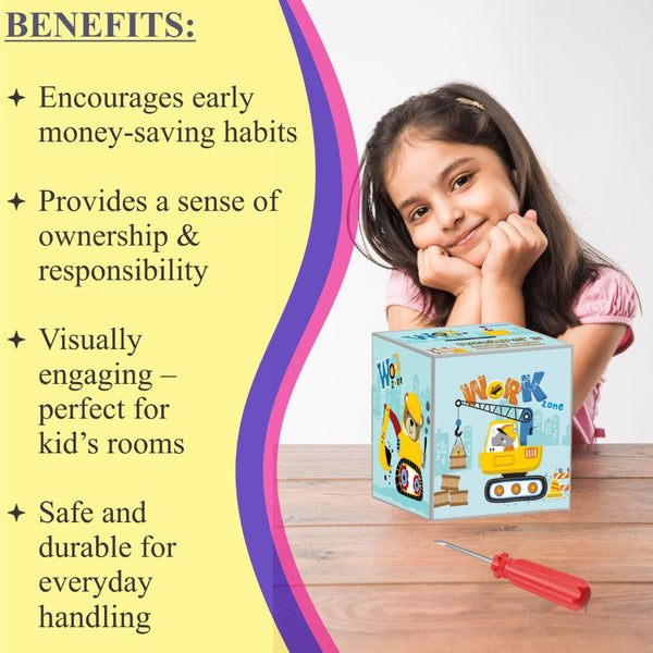My Money Box personalised -  Construction Zone