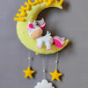 Cute Unicorn on moon  Customized Name Plate Wall Hanging