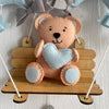 Blue Teddy On a Swing Name Hanging