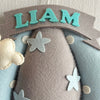 Blue Teddy On a Swing Name Hanging