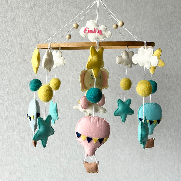 Cot Mobile - Elephant Air Adventure