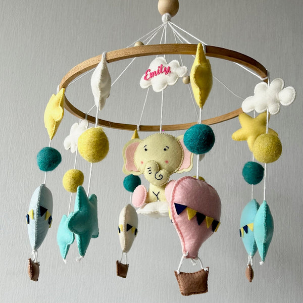Cot Mobile - Elephant Air Adventure