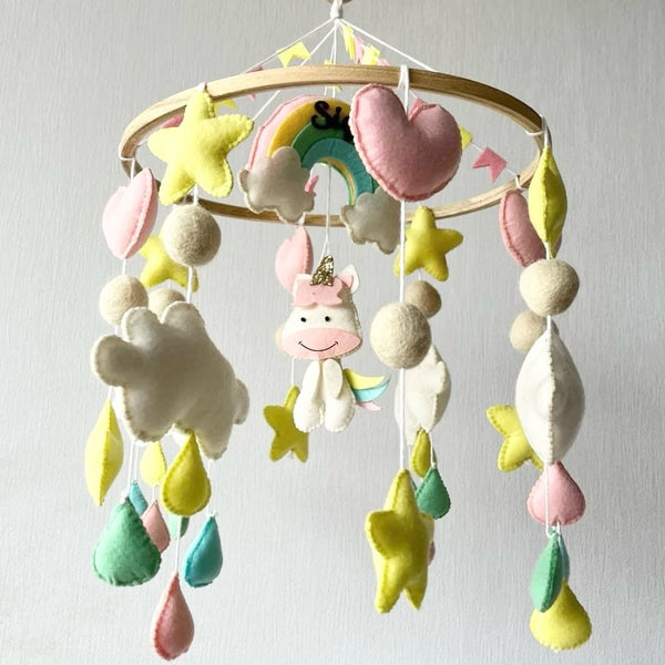 Cot Mobile - Rainbow Unicorn Delight