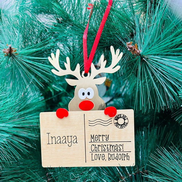 Post Card Ornament - Rudolf