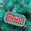 Rattan Tag Ornament - Ten-sided