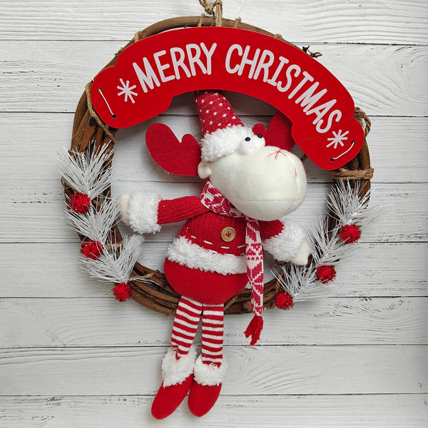 Frosted Joy Wreath - Reindeer