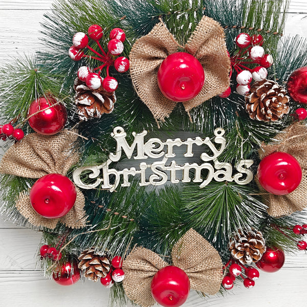 Rustic Cherry Apple Wreath