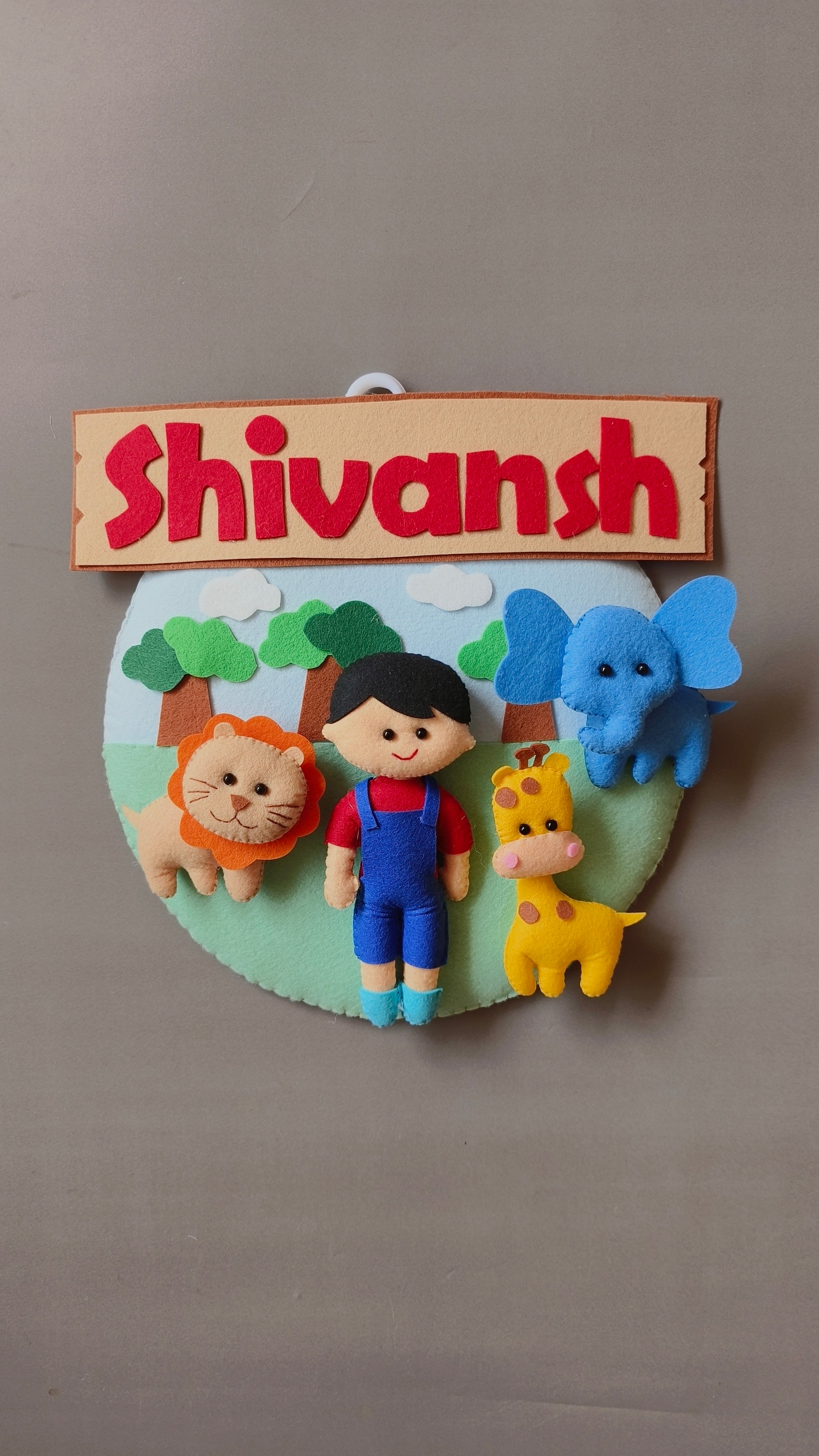 Small Jungle safari wall decor  Customized Name Plate Wall Hanging