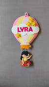 Girl in Hot Air Balloon Customized Name Plate Wall Hanging