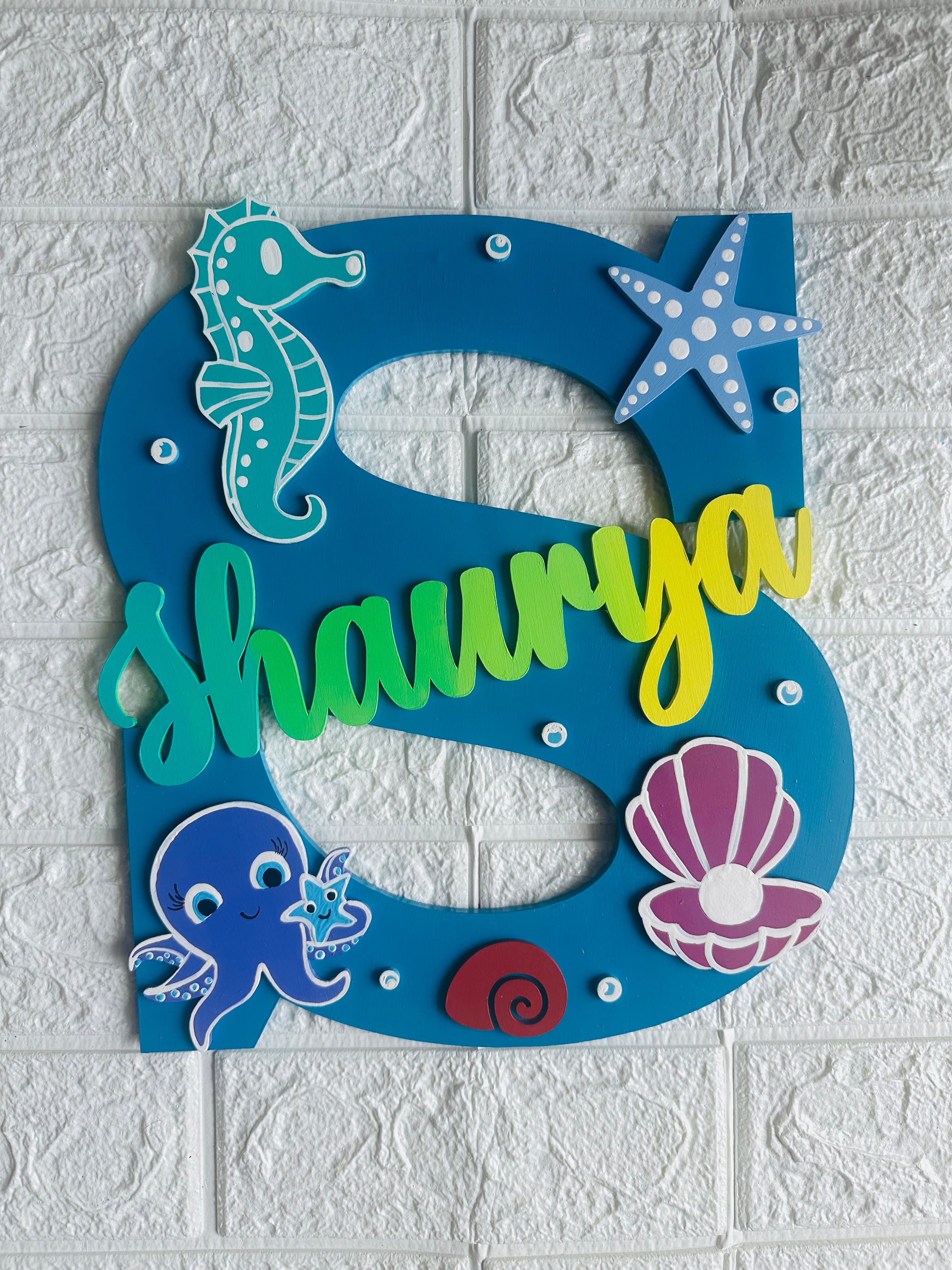 Seafoam Customized Home Decor Name Plate