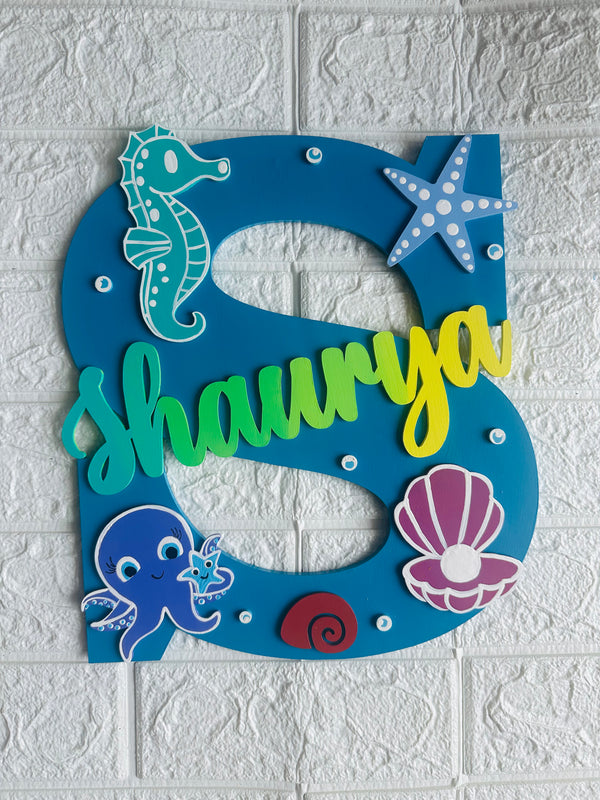 Seafoam Customized Home Decor Name Plate