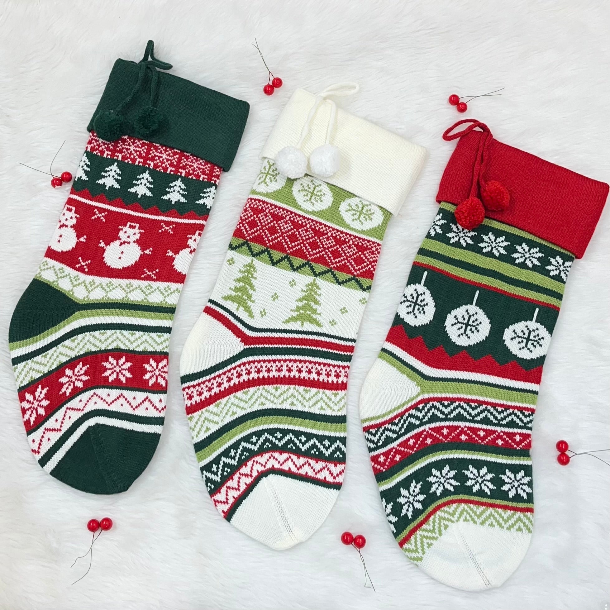 Handwoven Knitted Stocking (Twilight Tree)