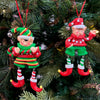Elves With Dangling Legs Ornament (Set of 2)