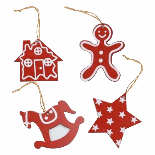Radiant Red Ornaments- Set of 4