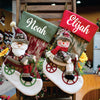 Santa & Snowman On A Bike Stocking- Set of 2