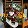 Santa & Snowman On A Bike Stocking- Set of 2