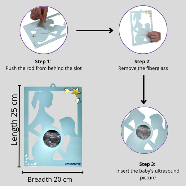Baby Ultrasound/Sonogram Frame For Mom To Be - White