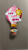 Hot air Balloon for siblings Customized Name Plate Wall Hanging