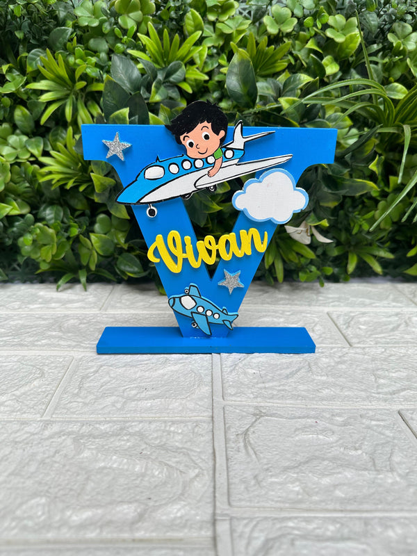 Airplane Customized Home Decor Name Plate