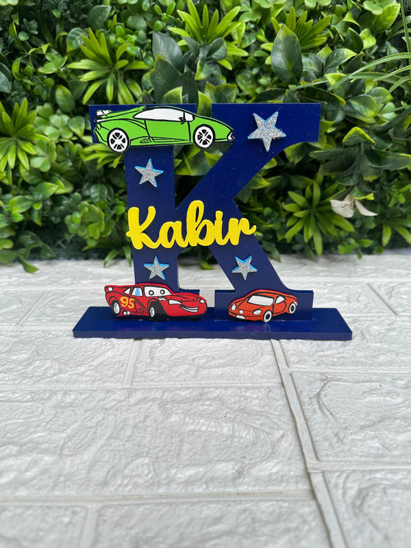 Race Car Customized Home Decor Name Plate