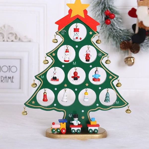 Green DIY Merry Mistletoe Tree with 21 Ornaments