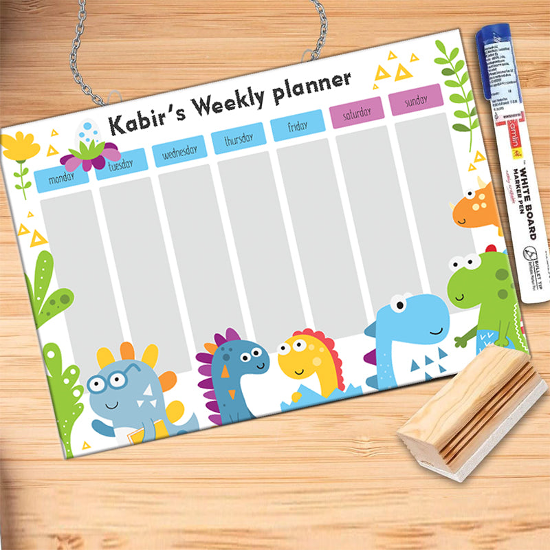 Customized Dino Kids Weekly Planner