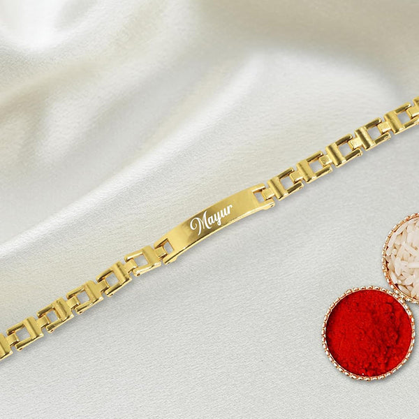 Customized Gold Bracelet Rakhi