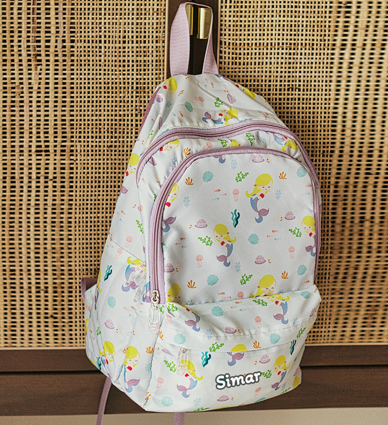 Customized Mermaid Printed Kids Backpack