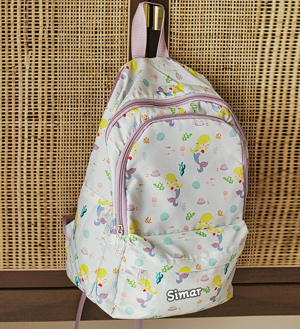 Customized Mermaid Printed Kids Backpack