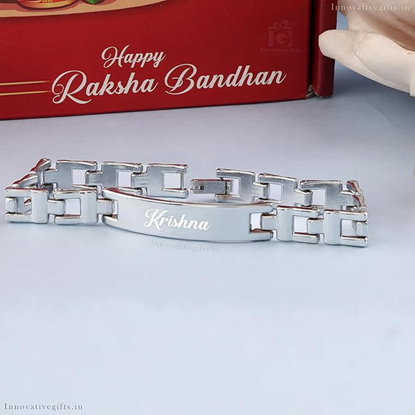 Customized Silver Bracelet Rakhi